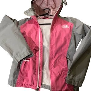 The North Face Kids Two-Tone Pink and Gray Raincoat
